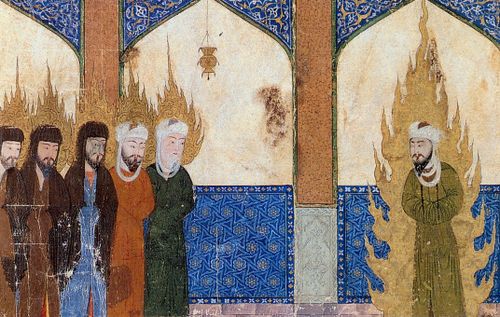 medieval persian manuscript muhammad leads abraham moses jesus