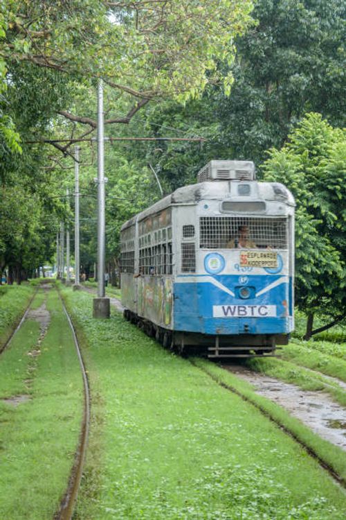 Trams in Kolkata 29 June, 2017. Trams in Kolkata is a tram system in the city of Kolkata, West Bengal, India, operated by the Calcutta Tramways Company (CTC). kolkata-tram stock pictures, royalty-free photos & images