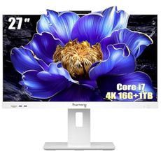 suevery 27Inch 4K All-in-One Desktop Compute, 27" UHD (3840x2160) Business AIO Display for Home Office, Core I7-13620H, 16GB DDR4 Ram, M.2 PCIE 1TB SSD, WiFi 6, Mouse and Keyboard Included