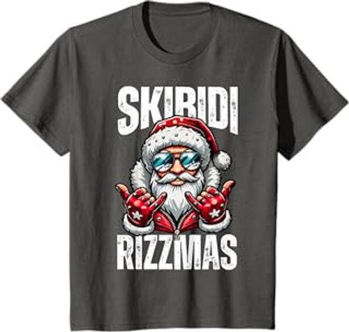 Funny Christmas Rizz Santa Skibidi Rizzmas T-Shirt