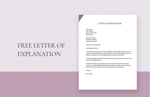 Letter Of Explanation in Word, Google Docs - Download | Template.net