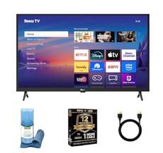 Roku Smart TV 2025 – 32 Inch Select Series 1080p Full HD TV with Wi-Fi + HDMI Cable + 12 Month CPS Warranty + Screen Cleaner – HDR10, Voice Remote, Streaming Ready