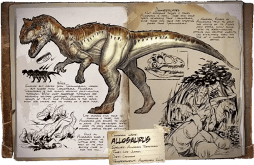 an image of the ARK: Survival Ascended creature/dinosaur Allosaurus