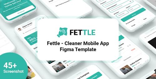 Fettle - Cleaner Mobile App Figma Template