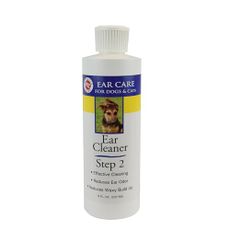 Miracle Care Ear Cleaner for Dogs and Cats, 8 Ounce, Reduces Ear Odor and Waxy Build Up, Gentle and Non Staining