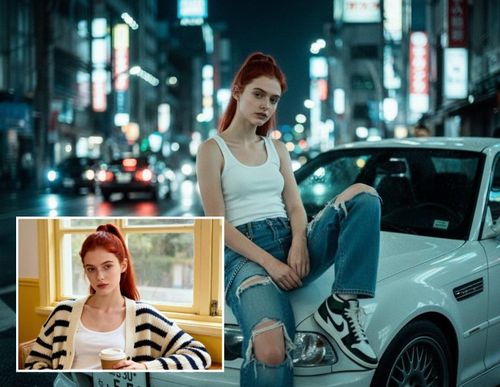 Use google gemini to turn a casual picture of a girl into a vintage image