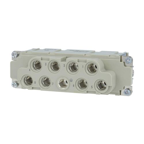 Inserts, Axial screw termination, Female
Polycarbonate (PC), RAL 7032 (pebble grey), Rated current: ‌100 A, Size: 24 B, Contacts: 8
Conductor cross-section: 10 ... 25 mm²