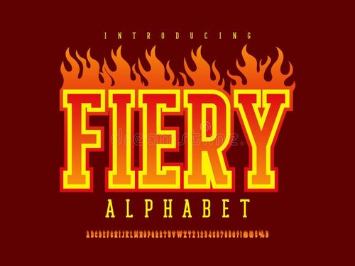 Fire style alphabet design with uppercase, numbers and symbols. Fire font vectors