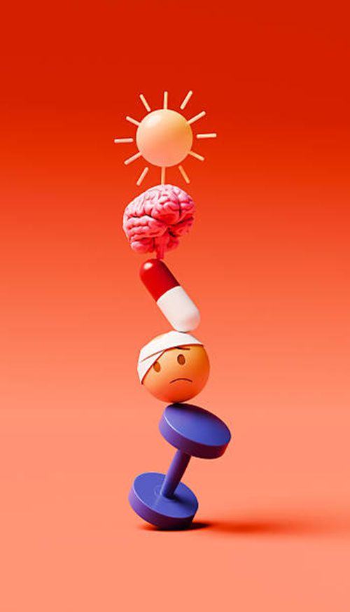 impossible balance of wellness and strain - emoji gym - fotografias e filmes do acervo