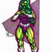 r/shehulk - Wanted to share my She-Hulk drawing from a few months ago 😃
