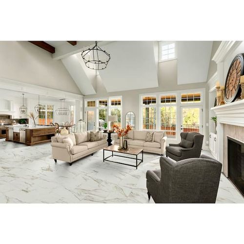 Brooking Carrera Marble 12 MIL x 12 in. W x 24 in. L Waterproof Click Lock Luxury Vinyl Tile Flooring 20.02 sq. ft./Case