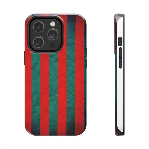 Stylish ReD Green Stripes Case for iPhone 14 13 12 11 Pro Max, 13 12 Mini, 8 7 Plus, X Xr Xs Max, Se