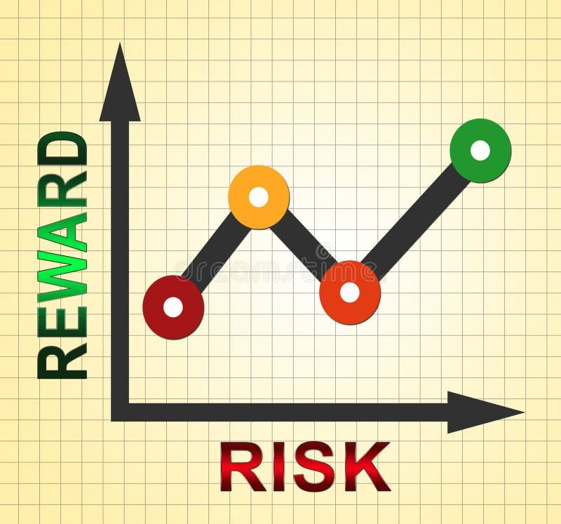 Risk Vs Reward Strategy Graph Depicts The Hazards In Obtaining Success - 3d Illustration. Risk Vs Reward Strategy Graph Depicts The Hazards In Obtaining Success. Taking A Chance To Get A Return On Investment - 3d Illustration