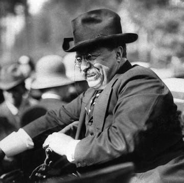 president theodore roosevelt seated in an automobile