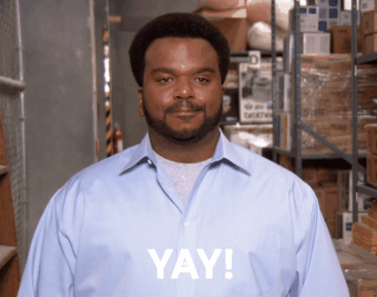 Darryl Philbin says “yay” with sarcasm GIF