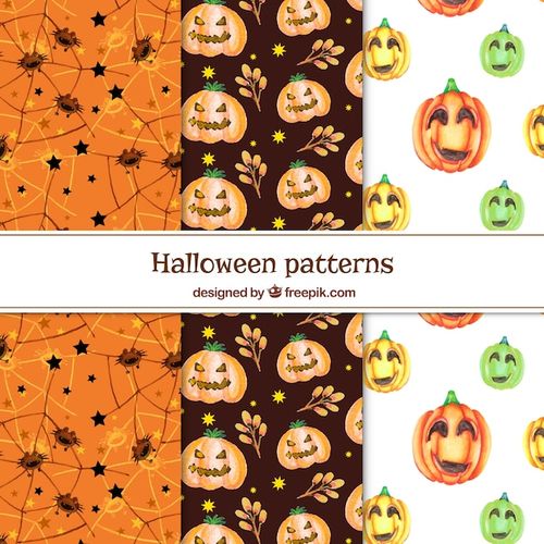 Free Vector watercolor halloween patterns