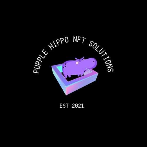 Purple and White with Holographic 3D Gradient Shape Modern Logo