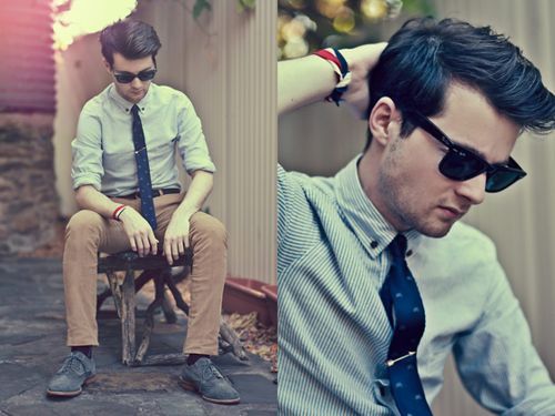 Men's Semi-formal Wear - Ben Galbraith Dark Shirt Light Tie, Tie Casual Outfit Men, Chinos With Tie, Shirt And Tie With Khakis, Untucked Shirt And Tie, Chinos And Tie, Tie With Oxford Shirt, Chinos Shirt And Tie, Mens Semi Formal Wear