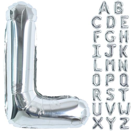 TONIFUL 40 Inch Large Silver Letter L Balloons, Foil Mylar Big Balloons for Birthday Party Anniversary Supplies Decorations