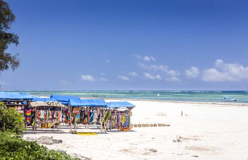 White sand beach at Diani