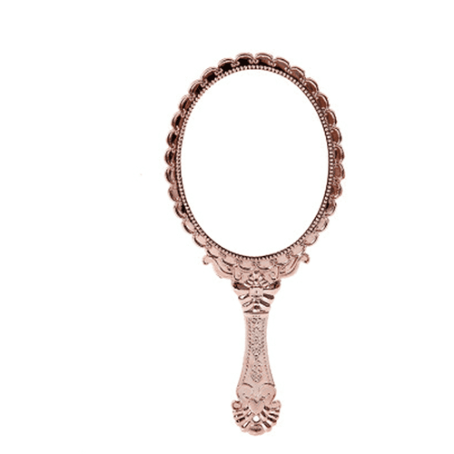 RAGUPEL Hand Held Mirror,Elegant Vintage Makeup Mirror,Comfortable Handle Travel Mirror,Gold
