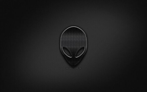 2880x1800 Download wallpaper Alienware black logo, creative, metal