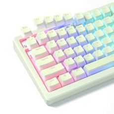 Womier Mechanical Keybaord Keycaps Pudding, PBT Green Keycaps, Shine Through Key Cap Cute, OEM Profile for 60 65 75 100 Percent 130 Keys MX-stem Switches Keyboard Caps-Matcha Green