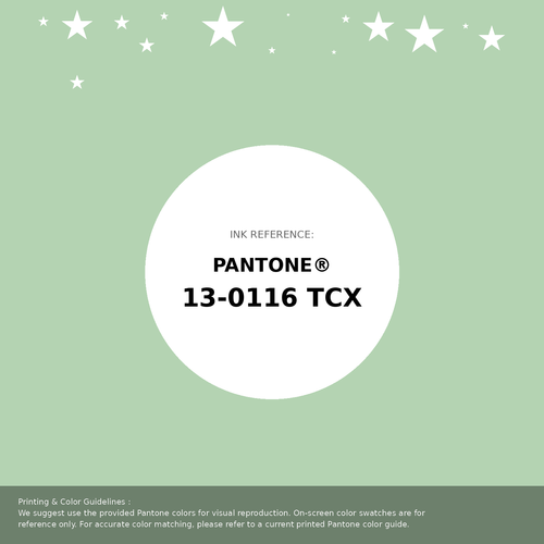 Beautiful Pantone swatch artwork featuring Pantone 13-0116 Tcx Pastel Green Color | Hex color Code #b4d3b2. Professional color swatch design perfect for designers and color enthusiasts. #pantone #colorswatch #designresource #b4d3b2