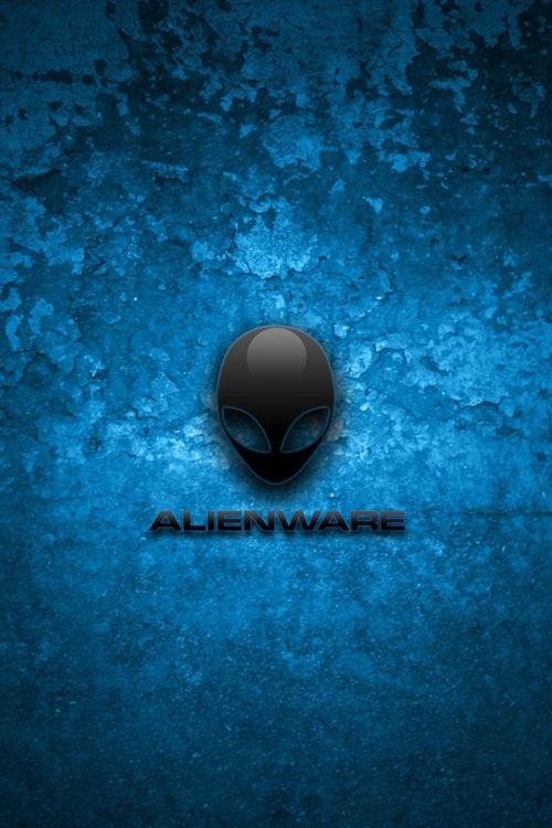 an alienware logo on a blue background