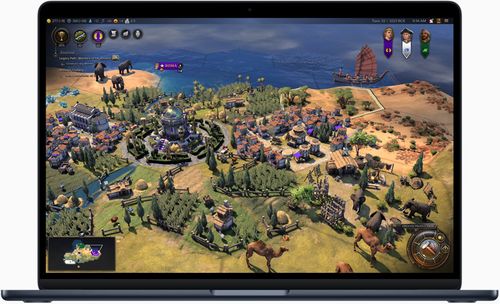 MacBook Air screen showing gaming to demonstrate M4 chip capabilities