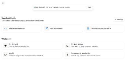 Gemini 网页版界面截图
