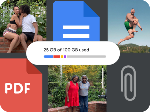 Image of storage usage in Google One