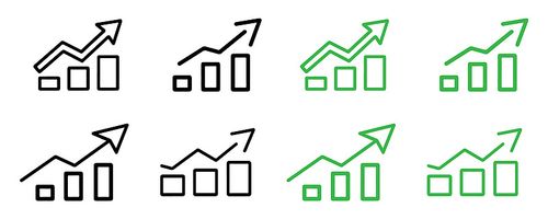 生长曲线图标的轮廓集合图片下载