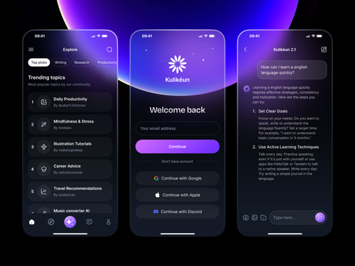 Sleek & Modern AI Chat Mobile App UI