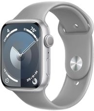 Apple Watch Series 9 (GPS, 41mm) - Silver Aluminum Case with Gray Sport Band, M/L (Renewed)