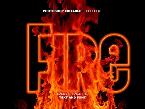 PSD fire text effect