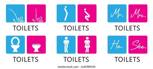 Slogan he or she and mr or mrs. Restroom or bathroom for man and woman to peeing. Clean the toilets logo. Funny vector WC pictogram icon or sign. World toilet day. Stickman bath. toilet equipment Stock Vector