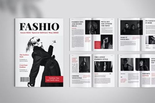 This fashion magazine spread has a great example of a balanced and creative magazine cover.