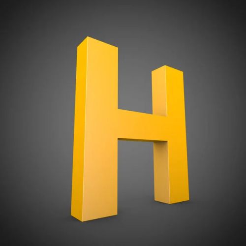 Majuscule lettre jaune H — Photo