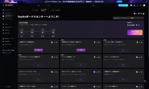 SeaArt AI 豊富な無料利用枠