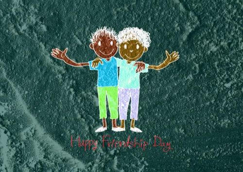 Happy Friendship Day and Best Friends Forever on wall texture ba - Photo, Image