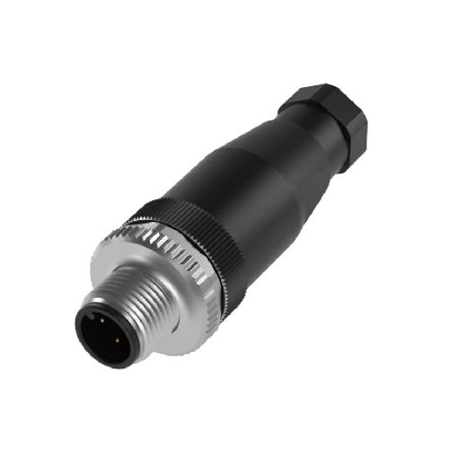 Connector BCC M435-0000-2A-000-41X575-000,
Merch.code 8536698000, 180968 (MTS). Connection = M12x1-Male,
Straight, 5-pin, A-coded | Number of connectable contacts = 5 | Connection
cross-section = 0.14...0.75 mm²| Type of wire mounting = Screw terminals | Cable diameter D = 4...6 mm |
Operating voltage Ub = 125 VDC / 125 VAC | Rated current (40 °C) = 4.0 A | IP rating = IP67 | Ambient
temperature = -40...85 °C | Approval/Conformity = CE, cURus, EAC, WEEE
Replacement for BCC016P, C04 CNQ-9