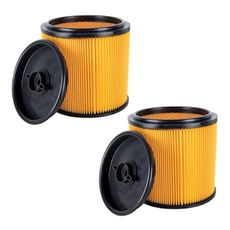 2 Pack Standard Cartridge Filter & Retainer Kit, Compatible with Vacmaster VCFS & Hart ShopVacs, Universal Fit for Most 5-20 Gallon Wet/Dry Vacuum Cleaners