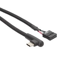myfole USB Type-C to 9-Pin Motherboard Header Adapter Cable, 90-Degree Angle, 24AWG Braided Extension, 2 Feet