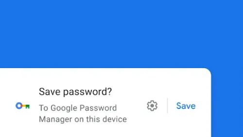A white screen that asks Save password?