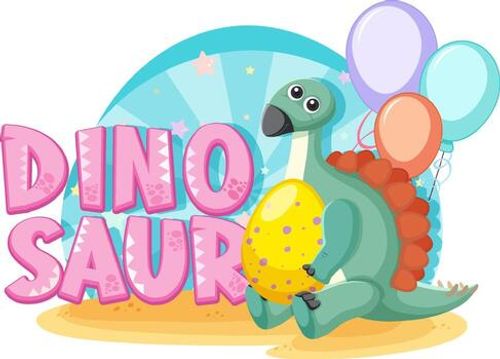 Cute dinosaur themed party vector
