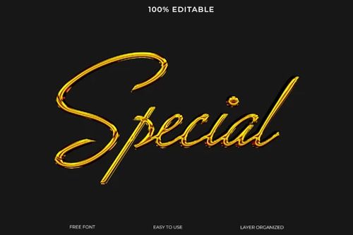 PSD Special Thin Gold Font Style Text Effect
