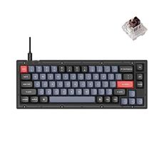 Keychron V2 Wired Custom Mechanical Keyboard, 65% Layout QMK/VIA Programmable Macro with Hot-swappable K Pro Brown Switch Compatible with Mac Windows Linux (Frosted Black - Translucent)