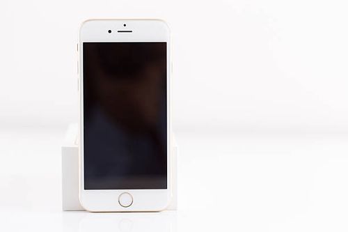 rose gold iphone 6s isolated on white with blank screen - iphone 6s rose gold stock pictures, royalty-free photos & images