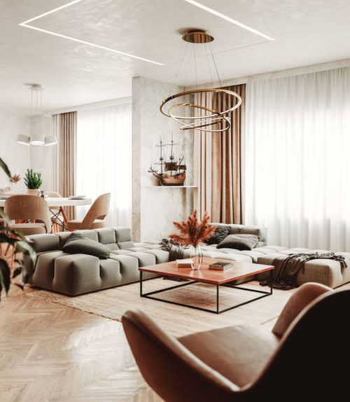 Modern living room Modern living room. 3D generated image. modern-living-room stock pictures, royalty-free photos & images